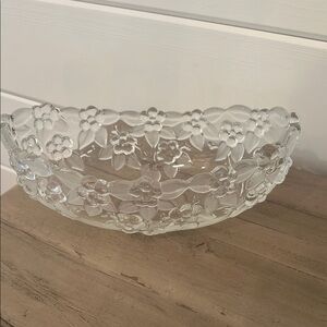 Clear Floral Glass Bowl